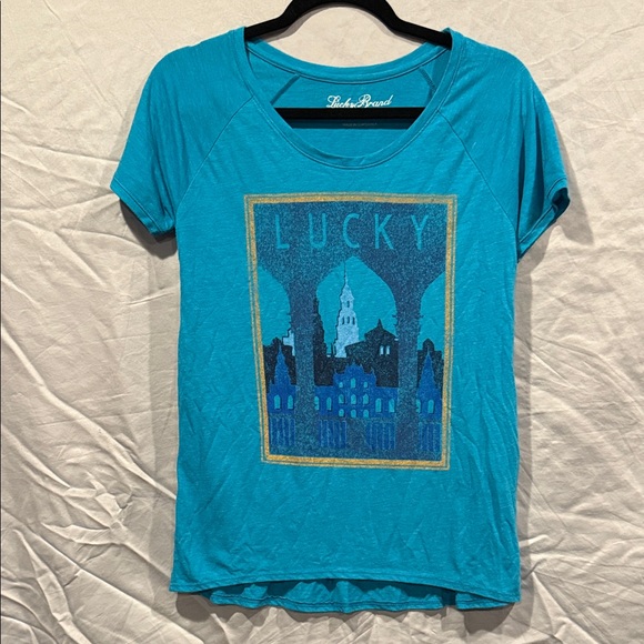 Lucky Brand Tops - Lucky Brand Blue Cityscape Tee